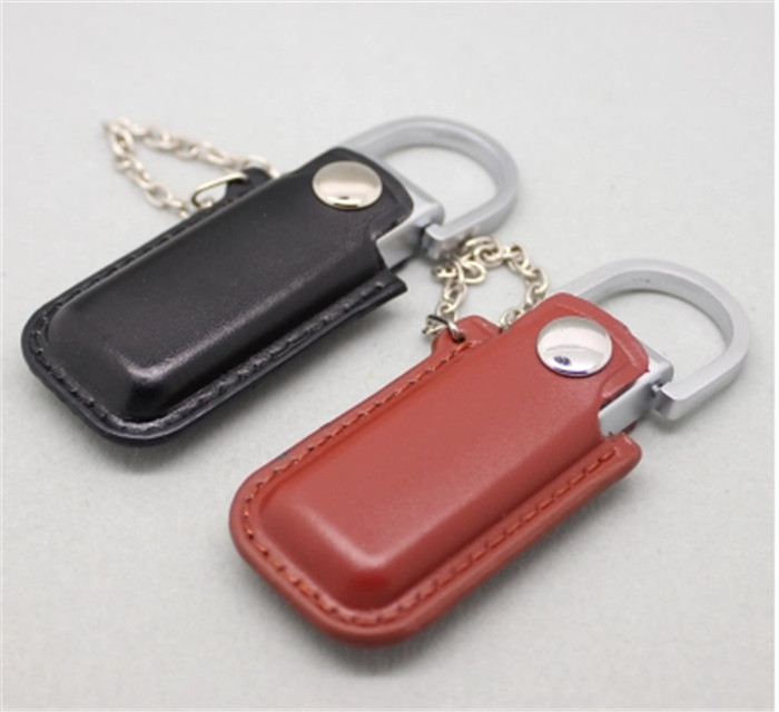 金屬皮質U盤 鑰匙扣皮套U盤  金屬皮套禮品U盤制作廠家