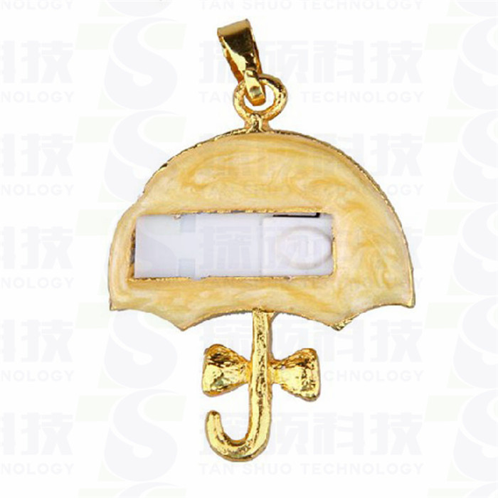 彩色珠寶雨傘U盤 個性鑲鉆彩虹水晶U盤禮品   珠寶雨傘U盤定制工廠